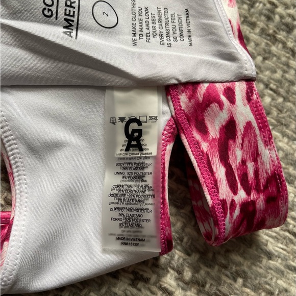 Good American leopard sports bra 2 workout athletic activewear pink womens gym - Picture 6 of 7
